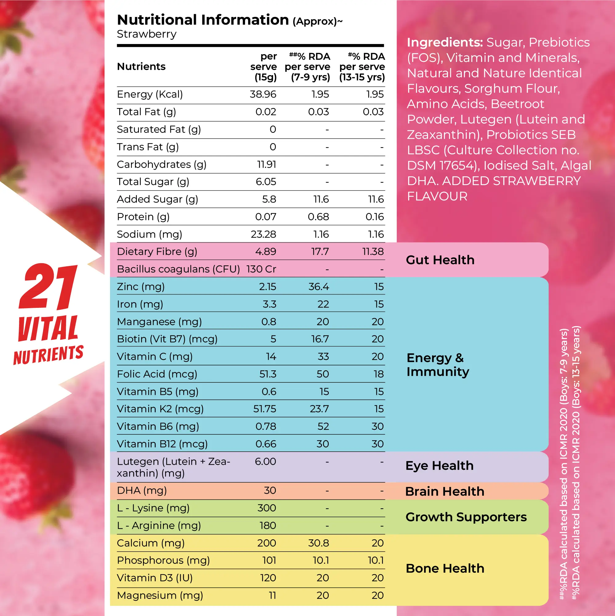 Superheroes Milk Mix (Strawberry): Improves Energy, Immunity, Brain, Eye & Gut Health - Image 12